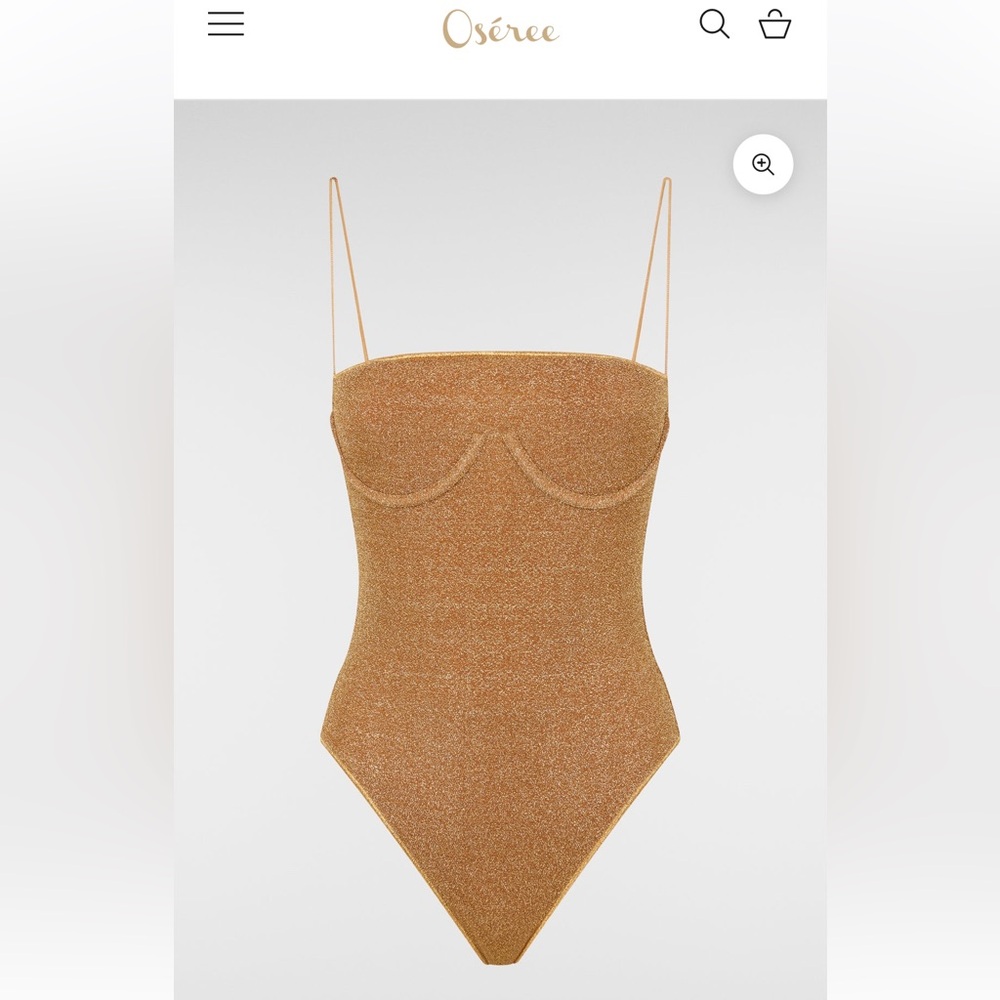 New, Never Worn Oseree One Piece Maillot in Toffee Shimmer Size Small